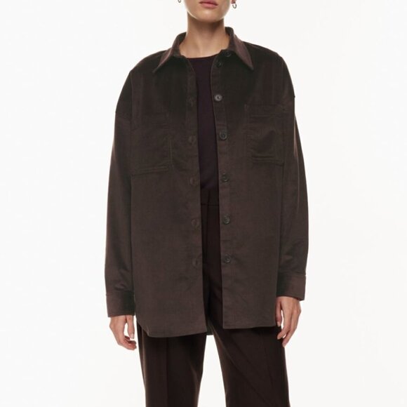Aritzia The Group Babaton Graydon Shirt Jacket Corduroy Button Up Shacket Size S - Picture 2 of 10